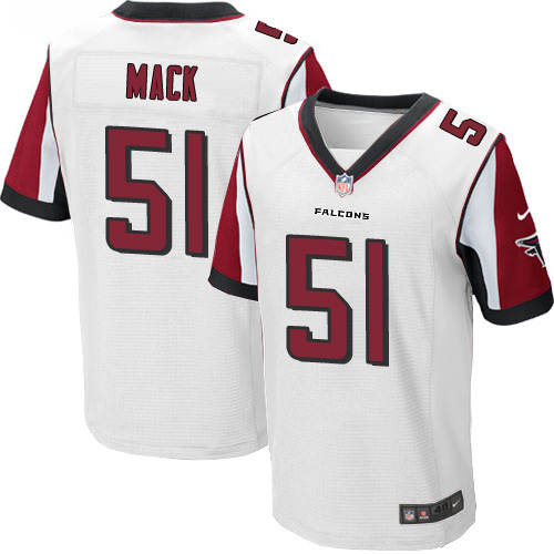  Falcons 51 Alex Mack White Men Stitched NFL Elite Jersey