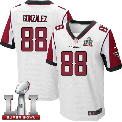  Falcons 88 Tony Gonzalez White Super Bowl LI 51 Men Stitched NFL Elite Jersey