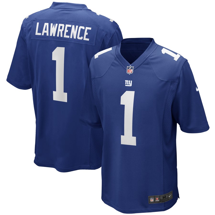 Nike Giants 1 Dexter Lawrence Royal Youth 2019 NFL Draft First Round Pick Vapor Untouchable Limited Jersey