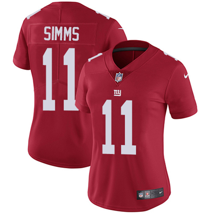  Giants 11 Phil Simms Red Women Vapor Untouchable Limited Jersey