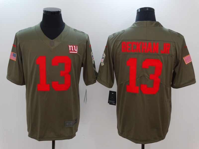  Giants 13 Odell Beckham Jr. Olive Salute To Service Limited Jersey