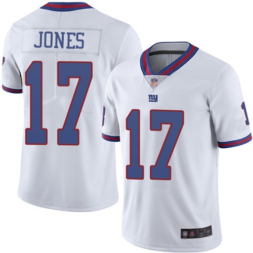 Nike Giants 17 Daniel Jones White 2019 NFL Draft First Round Pick Color Rush Limited Jersey