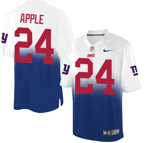 Giants 24 Eli Apple Royal Blue White Men Stitched NFL Elite Fadeaway Fashion Jersey