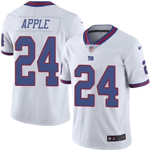  Giants 24 Eli Apple White Color Rush Limited Jersey
