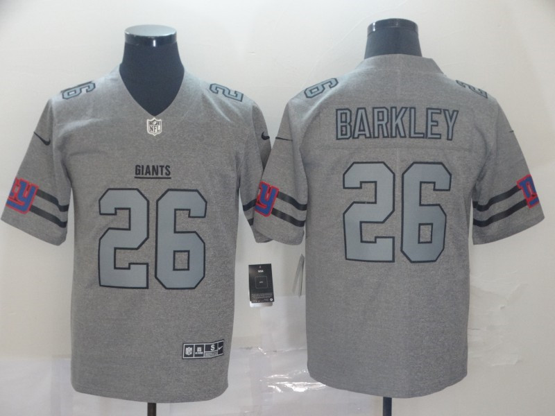 Nike Giants 26 Saquon Barkley 2019 Gray Gridiron Gray Vapor Untouchable Limited Jersey