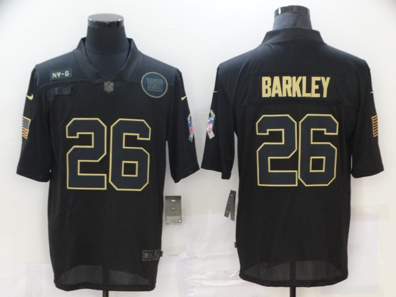 Nike Giants 26 Saquon Barkley Black 2020 Salute To Service Limited Jersey
