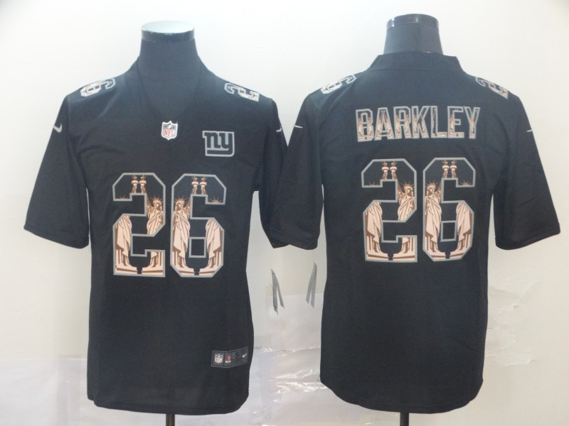 Nike Giants 26 Saquon Barkley Black Statue of Liberty Limited Jersey