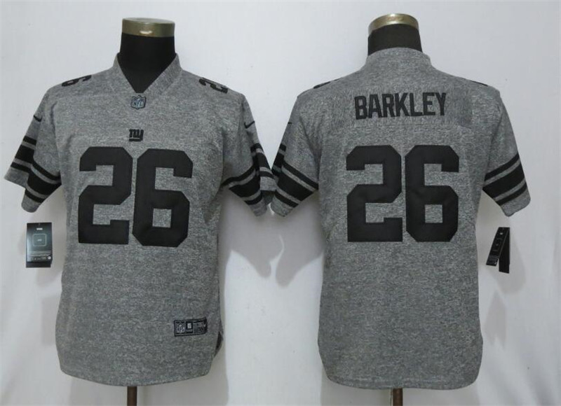 Nike Giants 26 Saquon Barkley Gray Gridiron Gray Women Vapor Untouchable Limited Jersey