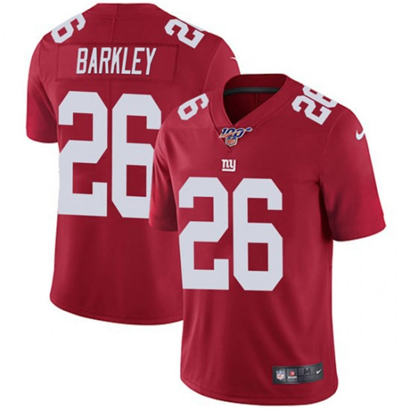 Nike Giants 26 Saquon Barkley Red 100th Season Vapor Untouchable Limited Jersey