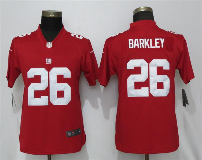  Giants 26 Saquon Barkley Red Alternate Women Vapor Untouchable Limited Jersey
