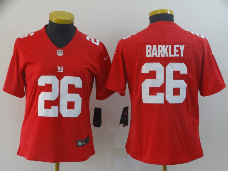 Nike Giants 26 Saquon Barkley Red Women Inverted Legend Limited Jersey