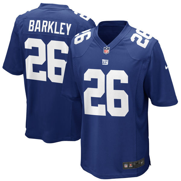  Giants 26 Saquon Barkley Royal 2018 NFL Draft Pick Elite Jersey