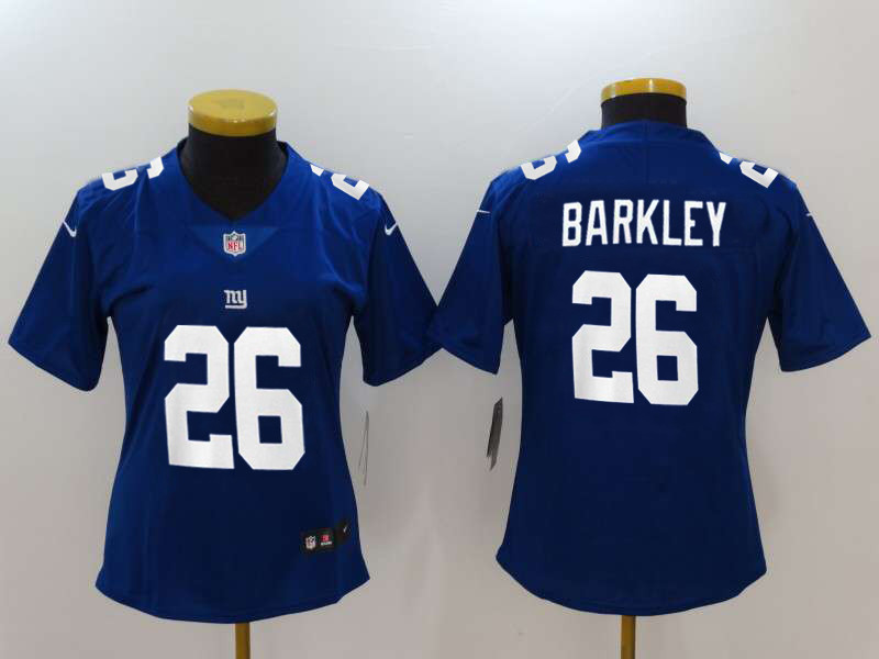  Giants 26 Saquon Barkley Royal Women Vapor Untouch<div style=