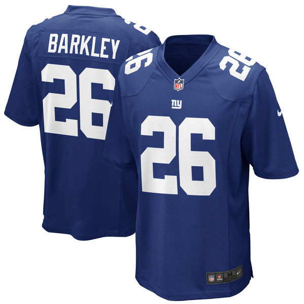  Giants 26 Saquon Barkley Royal Youth 2018 Draft Pick Game Jersey