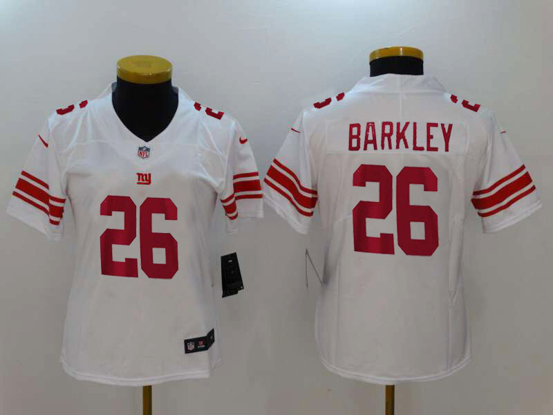  Giants 26 Saquon Barkley White Women Vapor Untouchable Limited Jersey