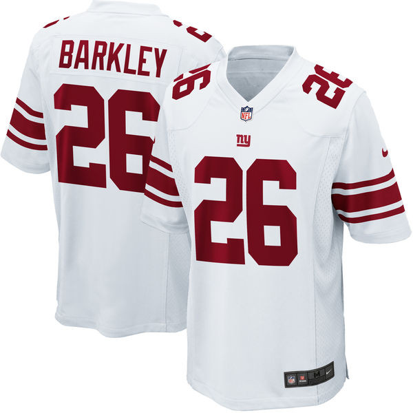  Giants 26 Saquon Barkley White Youth 2018 Draft Pick Game Jersey