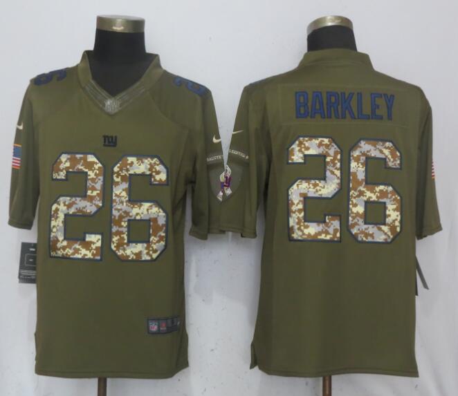  Giants 26 Saquon Barkleyn Olive Salute To Service Limited Jersey
