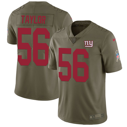  Giants 56 Lawrence Taylor Olive Salute To Service Limited Jersey
