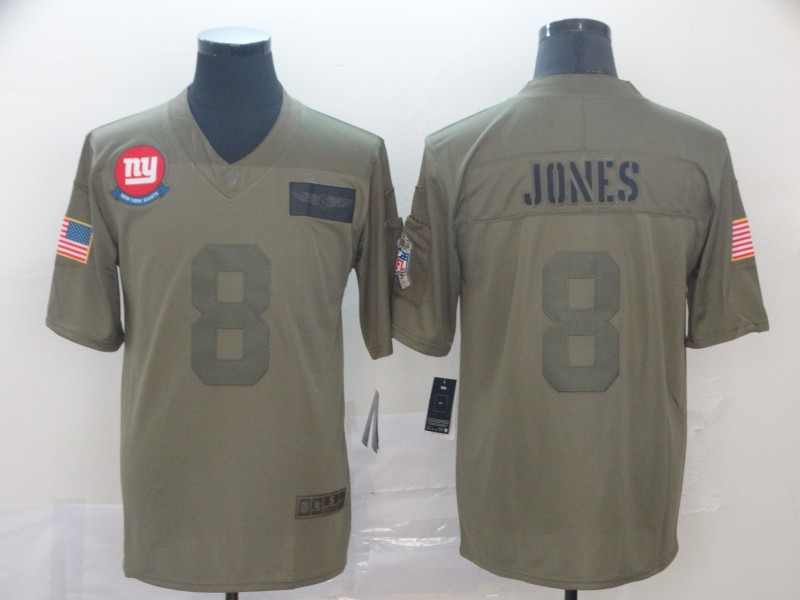 Nike Giants 8 Daniel Jones 2019 Olive Salute To Service Limited Jersey