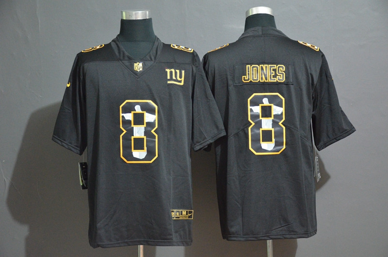 Nike Giants 8 Daniel Jones Black Jesus Faith Edition Limited Jersey