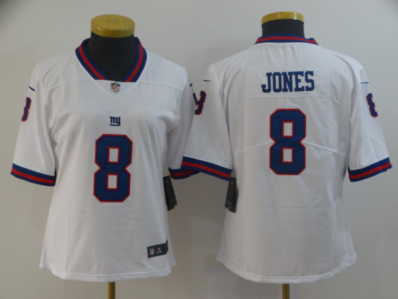 Nike Giants 8 Daniel Jones White Women Color Rush Limited Jersey