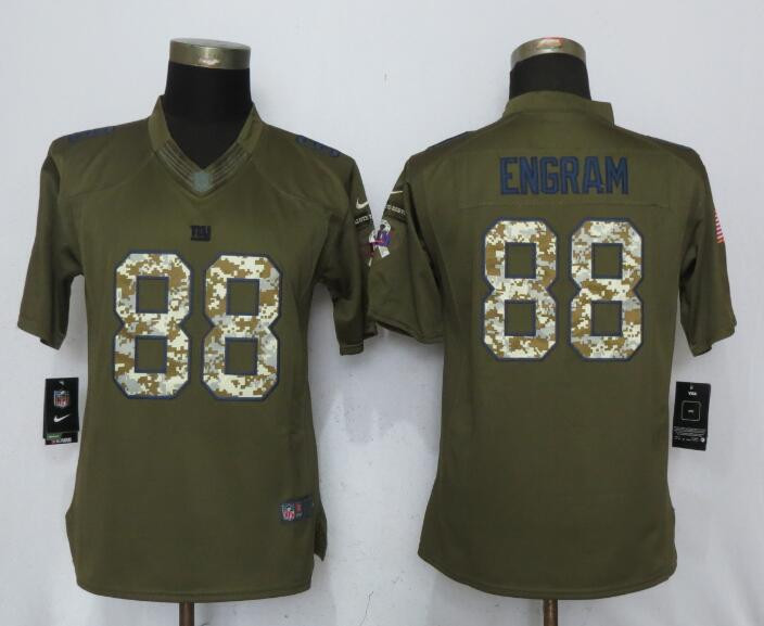  Giants 88 Evan Engram Green Women Salute to Service Limited Jersey