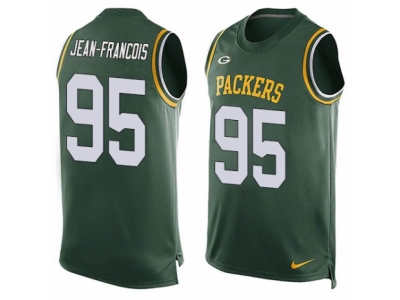  Green Bay Packers 95 Ricky Jean-Francois Limited Green Player Name Number Tank Top NFL Jersey