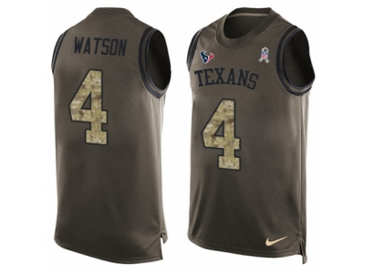  Houston Texans 4 Deshaun Watson Limited Green Salute to Service Tank Top NFL Jersey