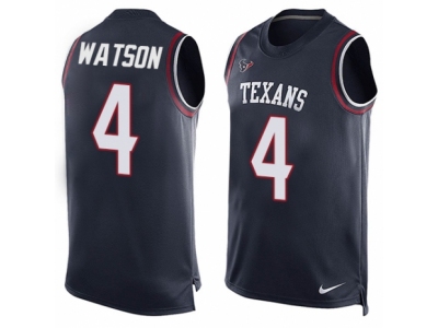  Houston Texans 4 Deshaun Watson Limited Navy Blue Player Name Number Tank Top NFL Jersey