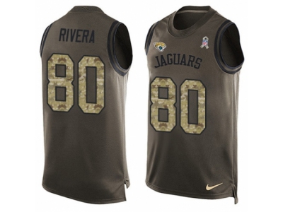  Jacksonville Jaguars 80 Mychal Rivera Limited Green Salute to Service Tank Top NFL Jersey