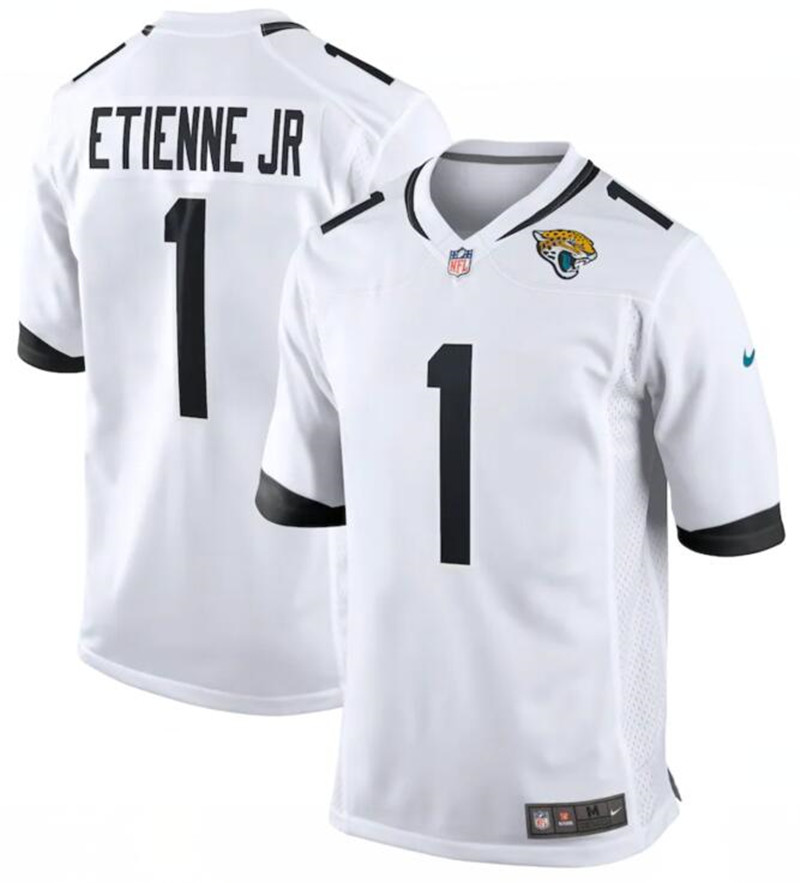 Nike Jaguars 1 Travis Etienne Jr. White Vapor Untouchable Limited Jersey