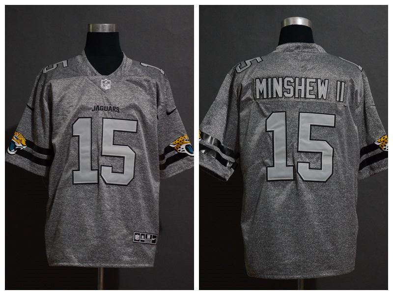 Nike Jaguars 15 Gardner Minshew II 2019 Gray Gridiron Gray Vapor Untouchable Limited Jersey