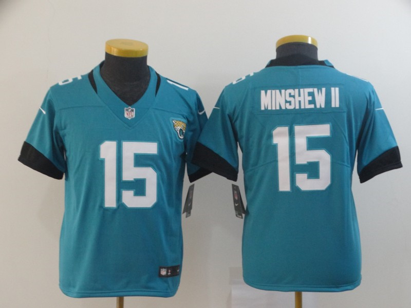 Nike Jaguars 15 Gardner Minshew II Teal Youth Vapor Untouchable Limited Jersey