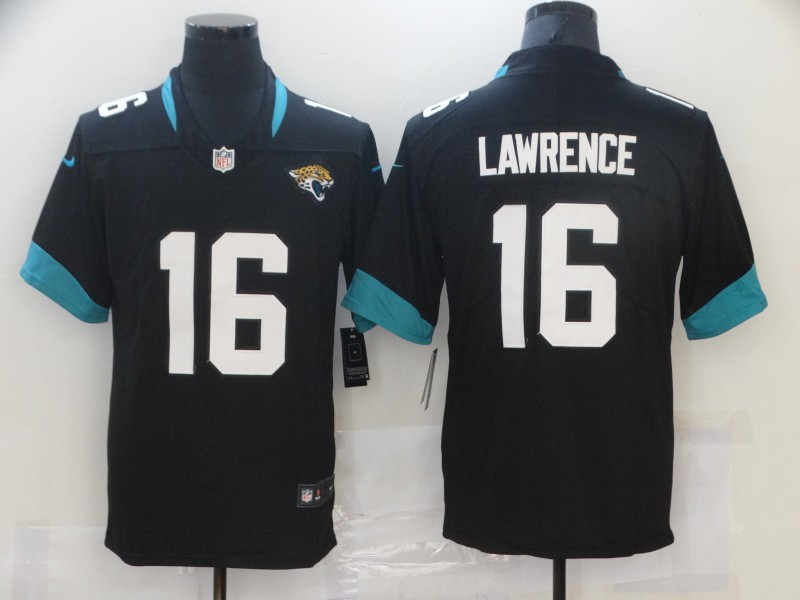 Nike Jaguars 16 Trevor Lawrence Black 2021 Draft Vapor Limited Jersey