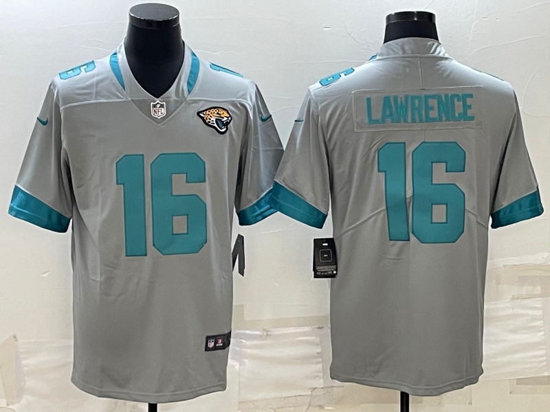 Nike Jaguars 16 Trevor Lawrence Gray Vapor Limited Jersey