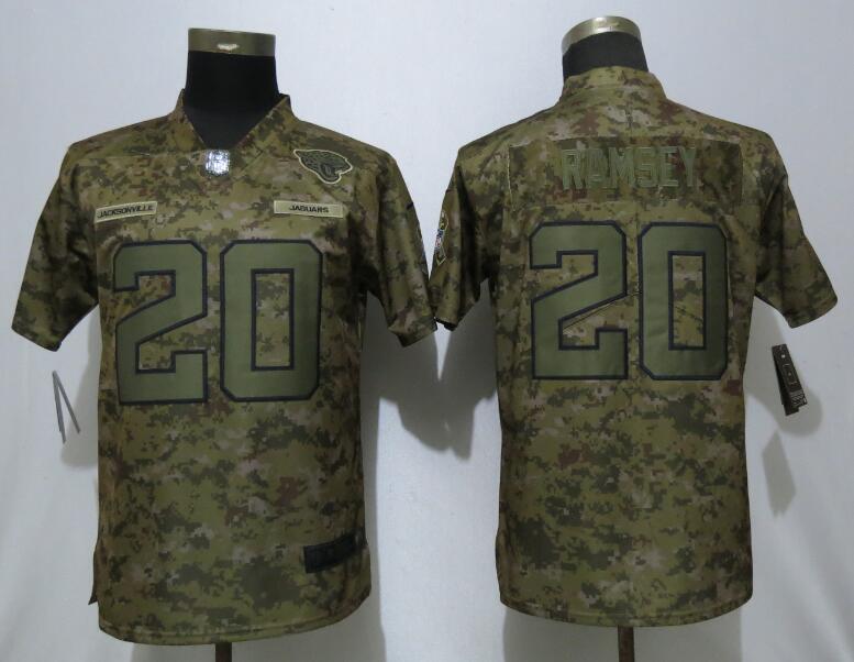  Jaguars 20 Jalen Ramsey Camo Women Salute To Service Limited Jersey