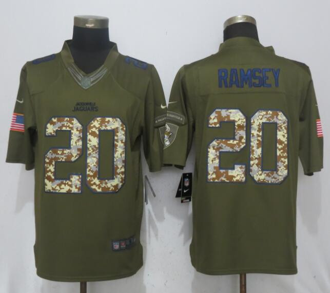  Jaguars 20 Jalen Ramsey Green Salute To Service Limited Jersey