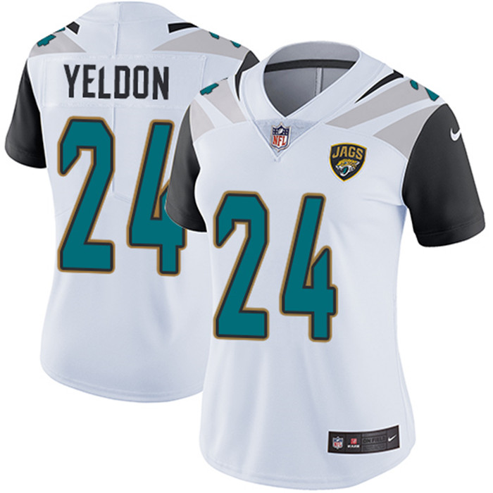  Jaguars 24 T.J. Yeldon White Women Vapor Untouchable Limited Jersey