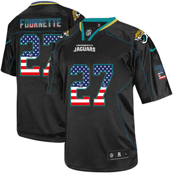  Jaguars 27 Leonard Fournette Black USA Flag Fashion Elite Jersey