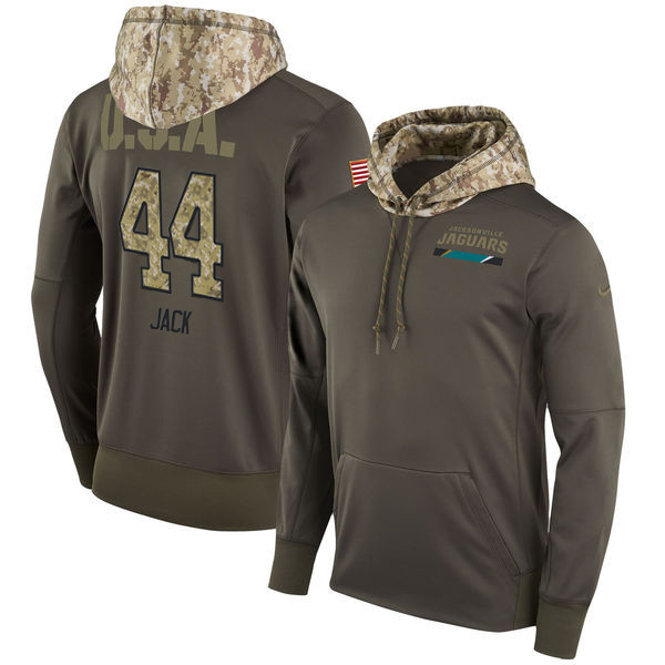  Jaguars 44 Myles Jack Olive Salute To Service Pullover Hoodie