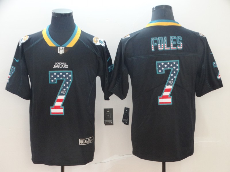 Nike Jaguars 7 Nick Foles Black USA Flag Fashion Limited Jersey