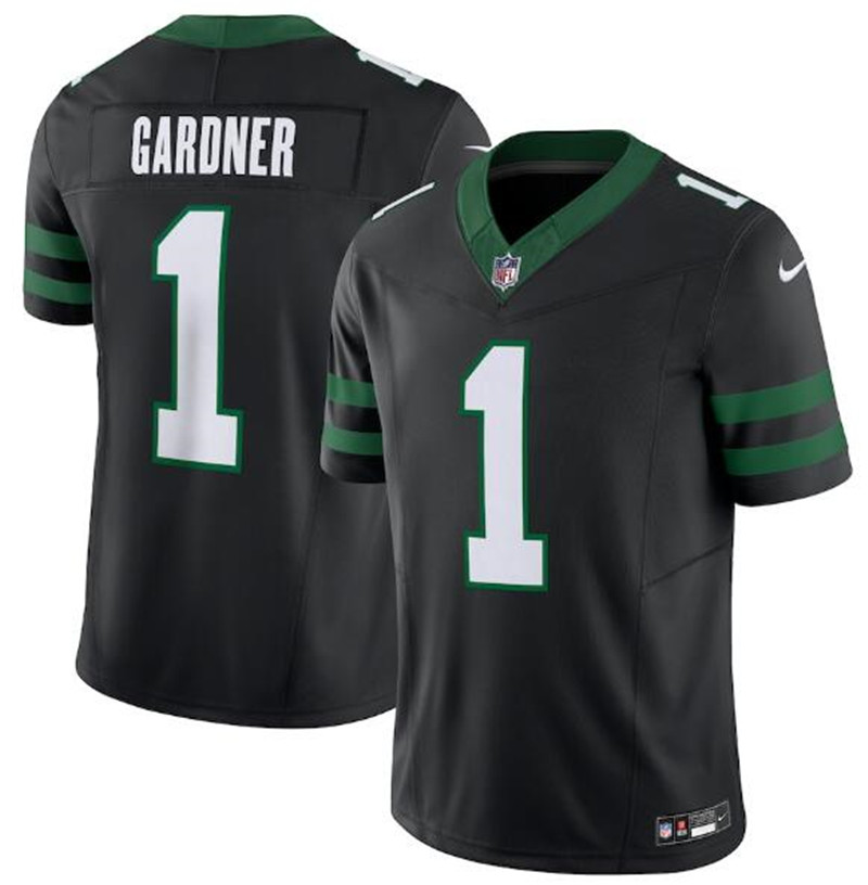 Nike Jets 1 Ahmad Sauce Gardner Black Vapor F.U.S.E. Limited Jersey