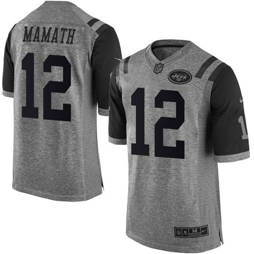  Jets 12 Joe Namath Gray Men Stitched NFL Limited Gridiron Gray Jersey