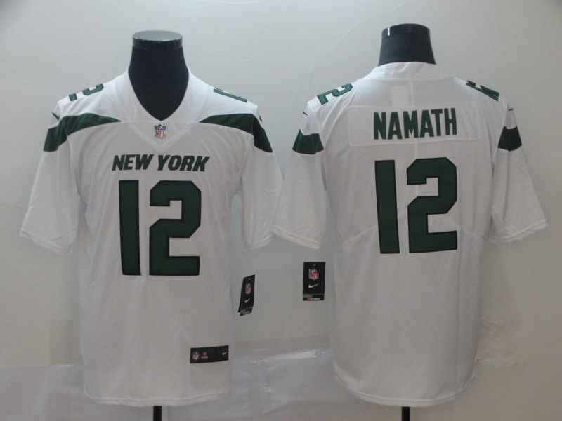 Nike Jets 12 Joe Namath White New 2019 Vapor Untouchable Limited Jersey