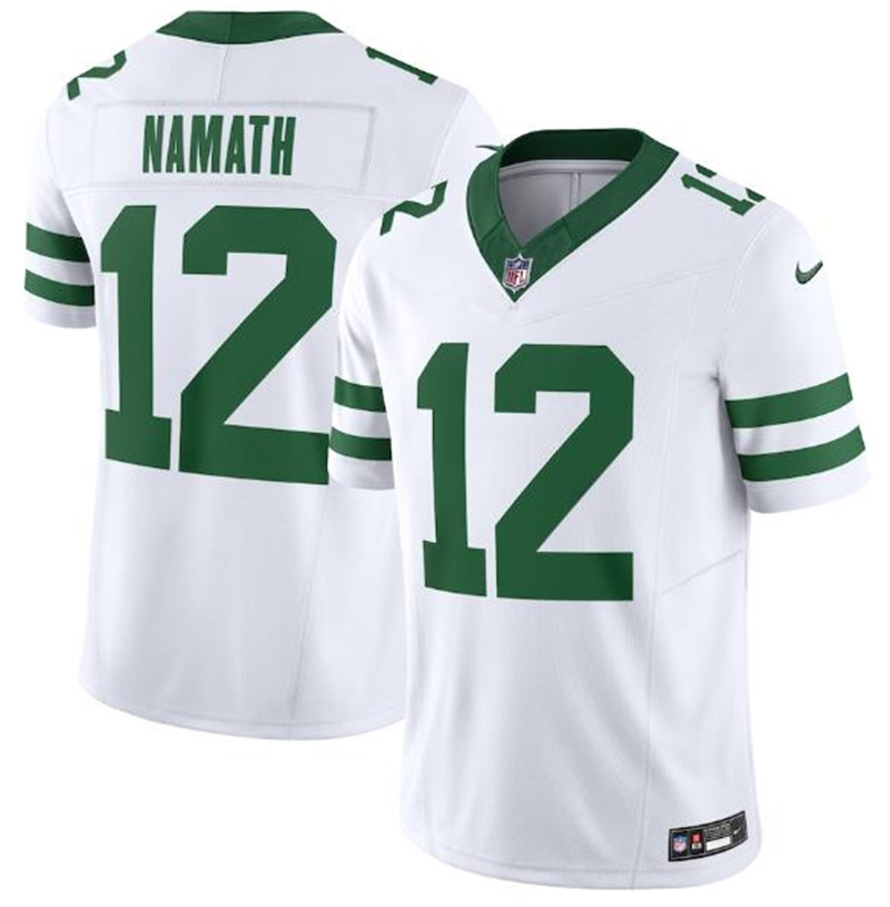 Nike Jets 12 Joe Namath White Vapor F.U.S.E. Limited Jersey
