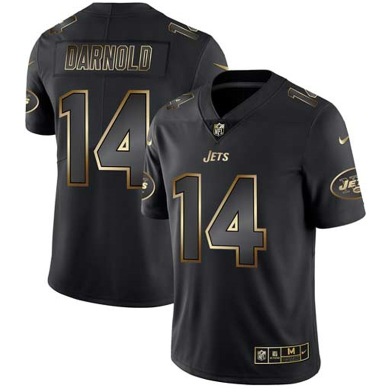 Nike Jets 14 Sam Darnold Black Gold Vapor Untouchable Limited Jersey