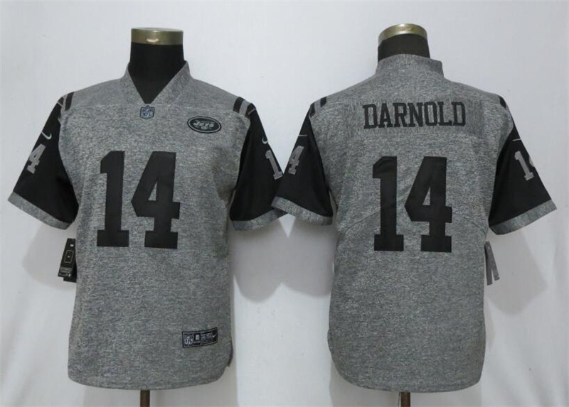 Nike Jets 14 Sam Darnold Gray Gridiron Gray Women Vapor Untouchable Limited Jersey