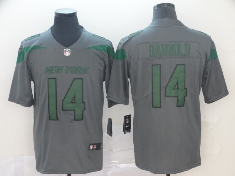 Nike Jets 14 Sam Darnold Gray Inverted Legend Limited Jersey