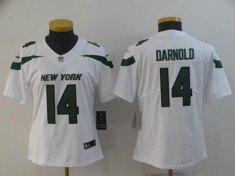 Nike Jets 14 Sam Darnold White Women New 2019 Vapor Untouchable Limited Jersey