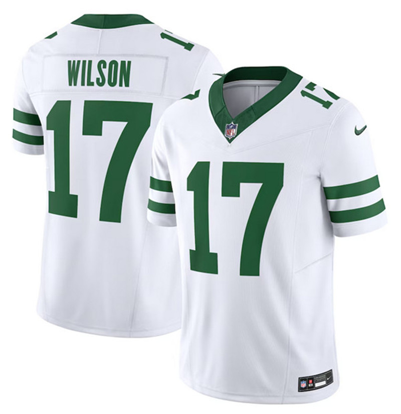 Nike Jets 17 Garrett Wilson White Legacy Vapor F.U.S.E. Limited Jersey